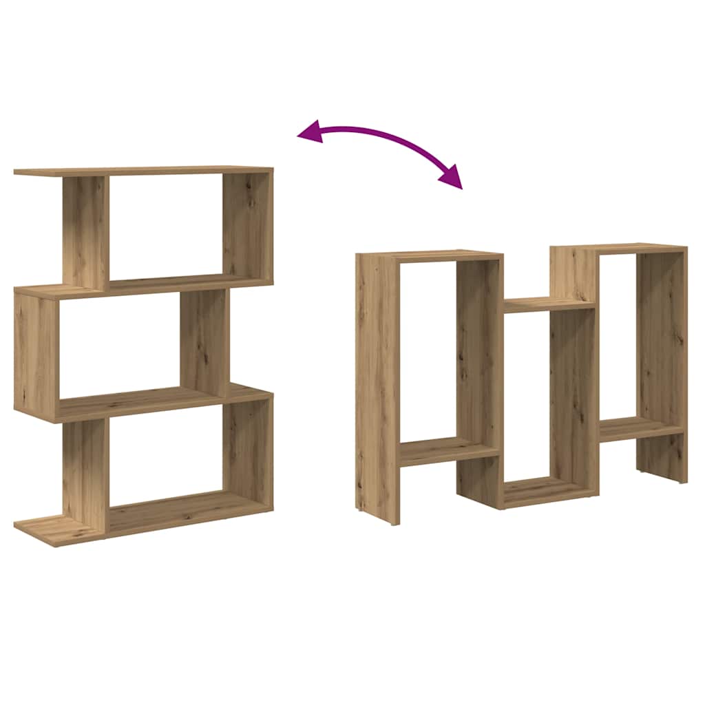 Estante divisória 3 níveis derivados madeira carvalho artisiano