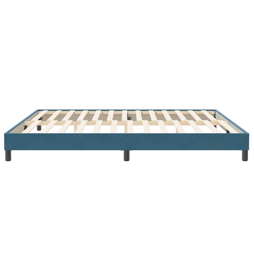 Estrutura de cama sem colchão 200x210 cm veludo azul-escuro