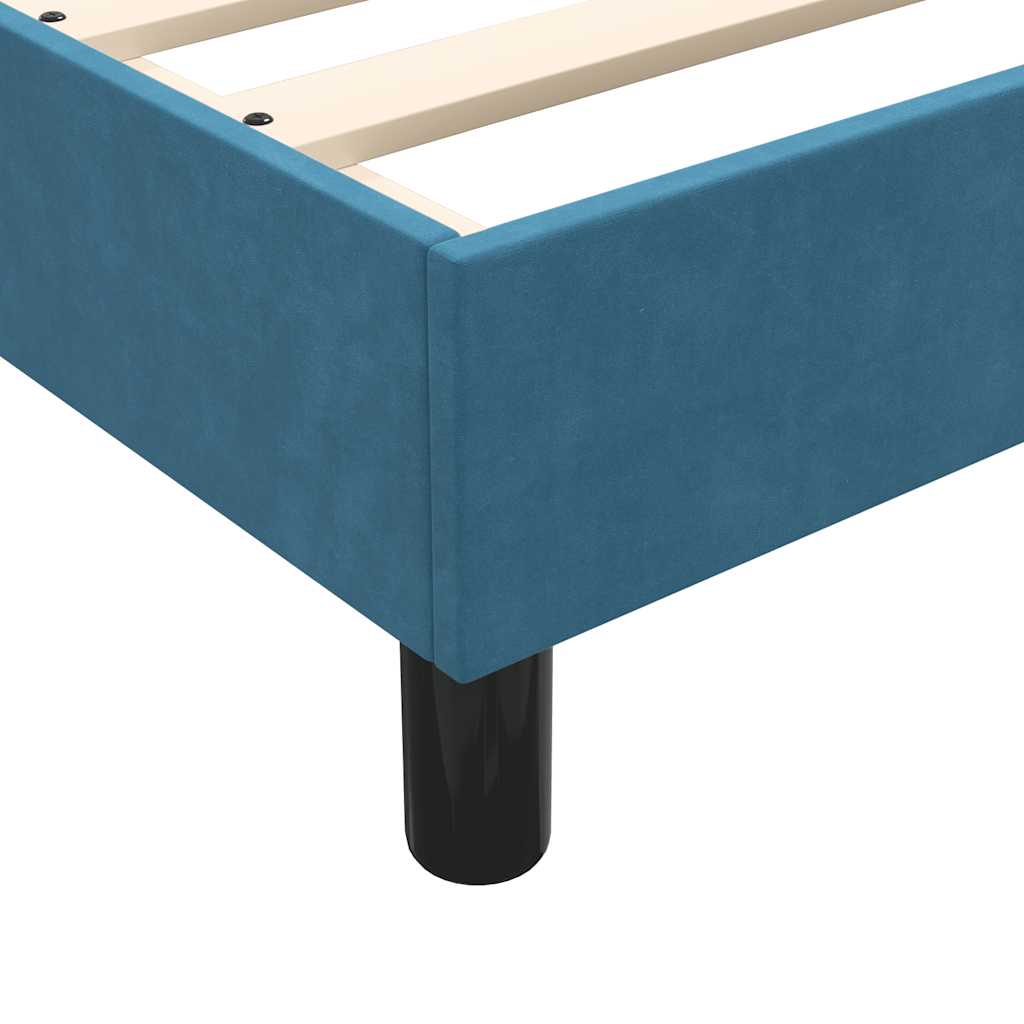 Estrutura de cama sem colchão 200x210 cm veludo azul-escuro