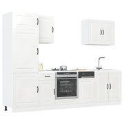 7 peças armário de cozinha conjunto Kalmar branco brilhante