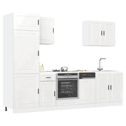 7 peças armário de cozinha conjunto Porto branco brilhante