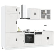 8 peças armário de cozinha conjunto Porto branco brilhante