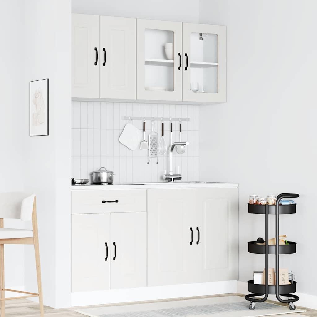 4 peças armário de cozinha conjunto Kalmar branco