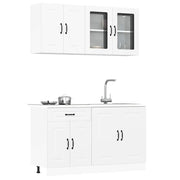 4 peças armário de cozinha conjunto Kalmar branco