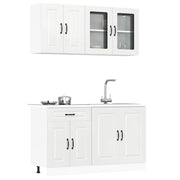 4 peças armário de cozinha conjunto Kalmar branco brilhante