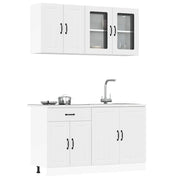 4 peças armário de cozinha conjunto Lucca branco