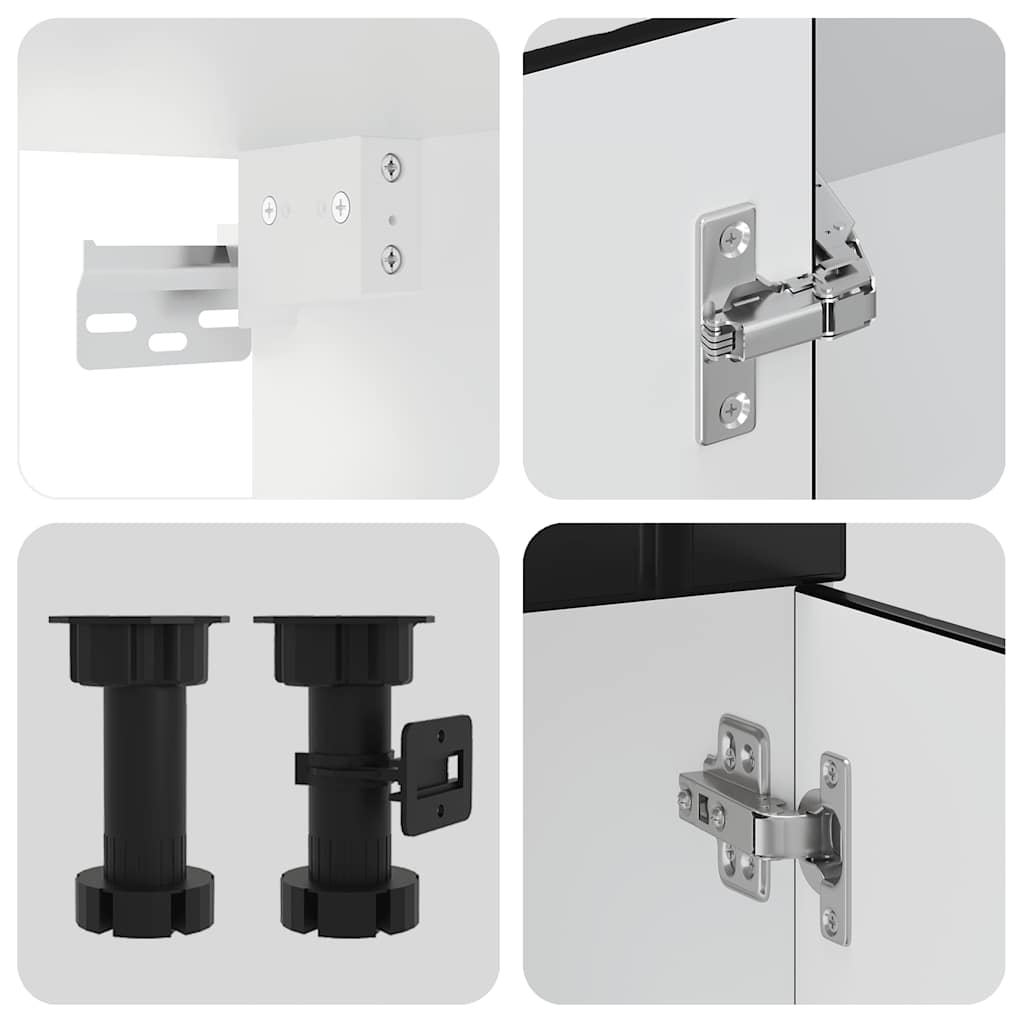 4 peças armário de cozinha conjunto Lucca preto