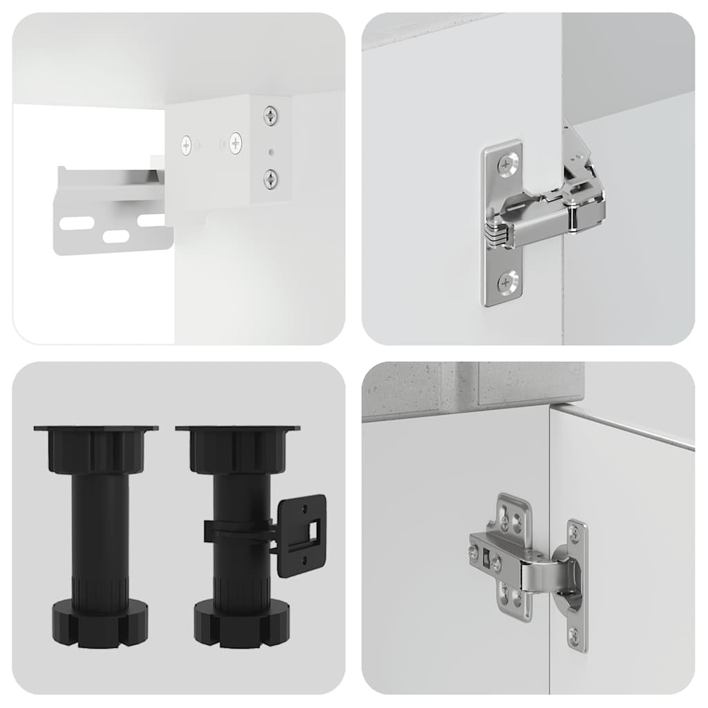 4 peças armário de cozinha conjunto Lucca concreto cinza