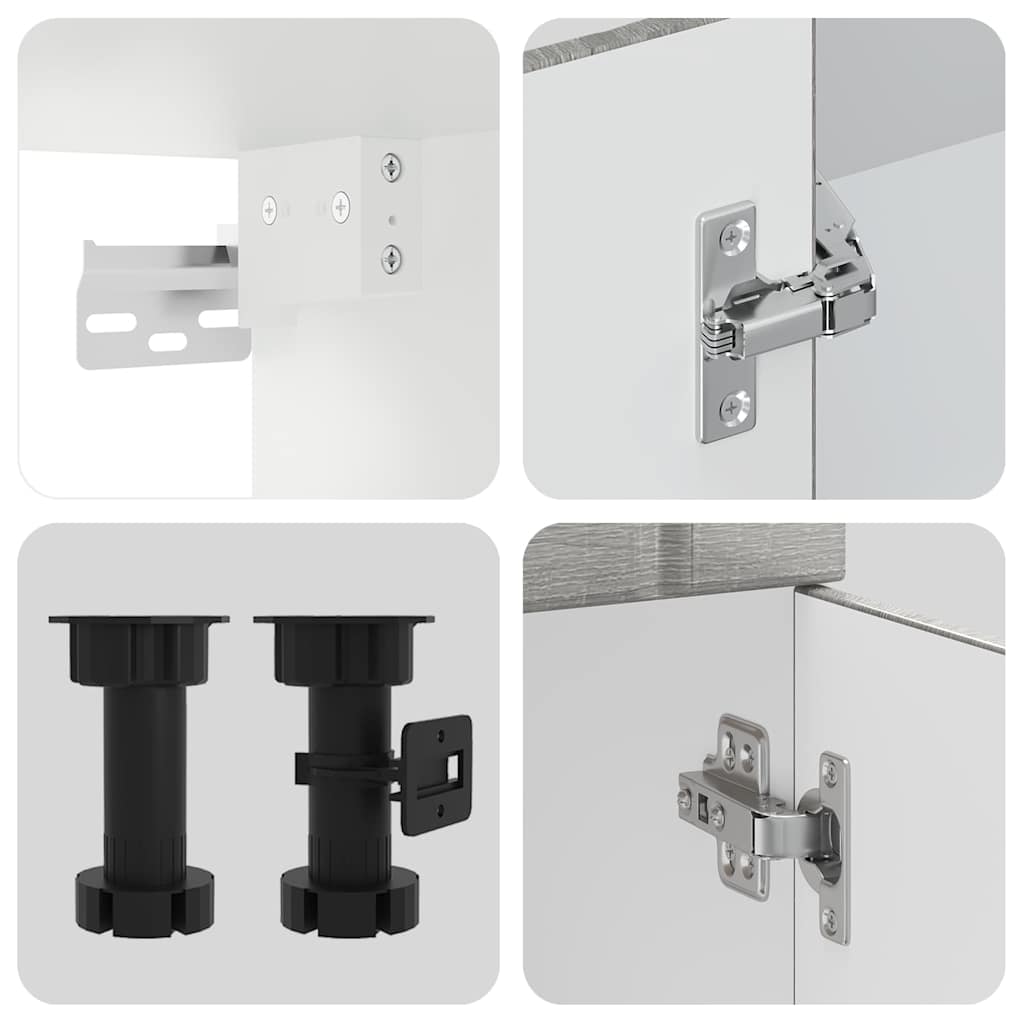 4 peças armário de cozinha conjunto Lucca cinza sonoma