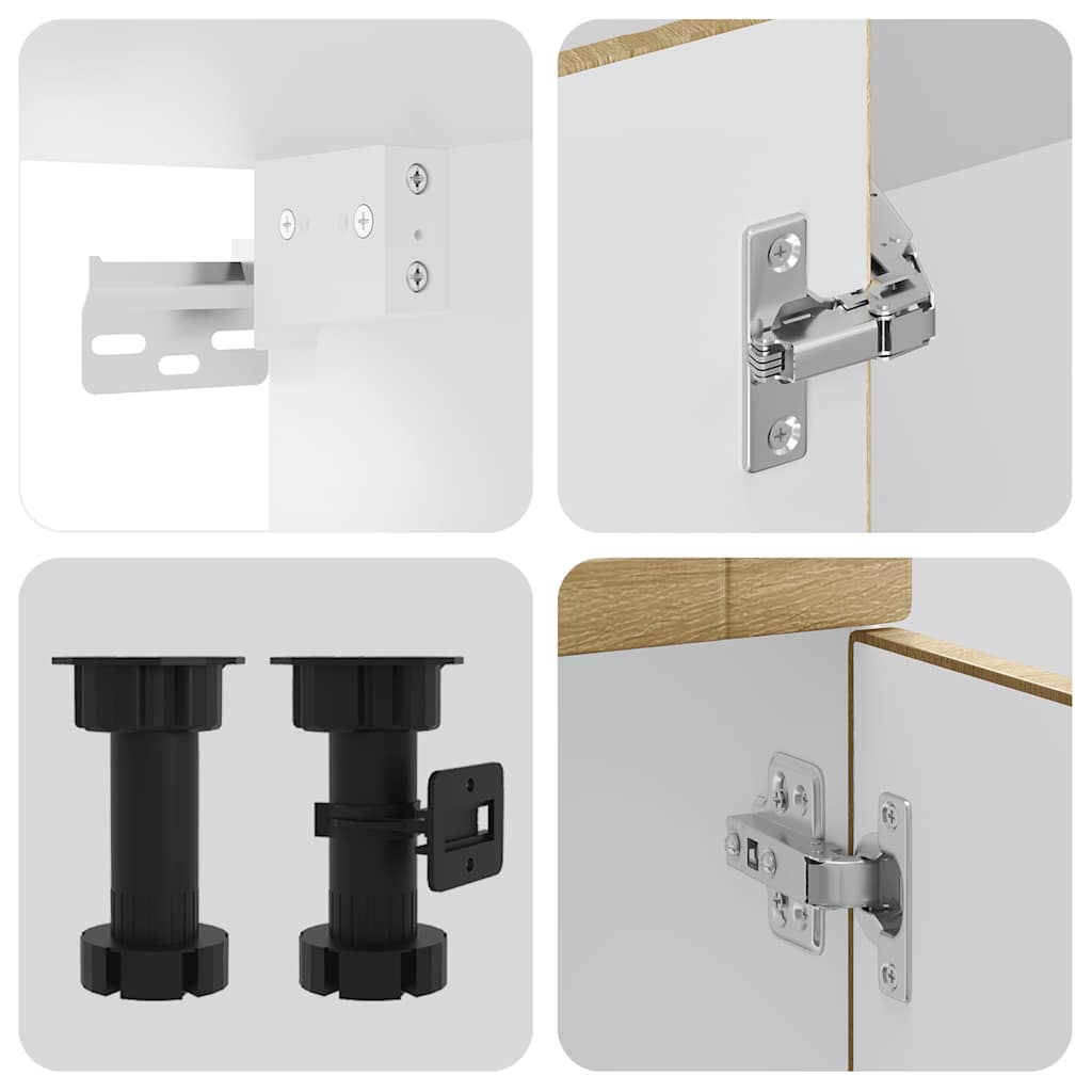 4 peças armário de cozinha conjunto Porto sonoma carvalho