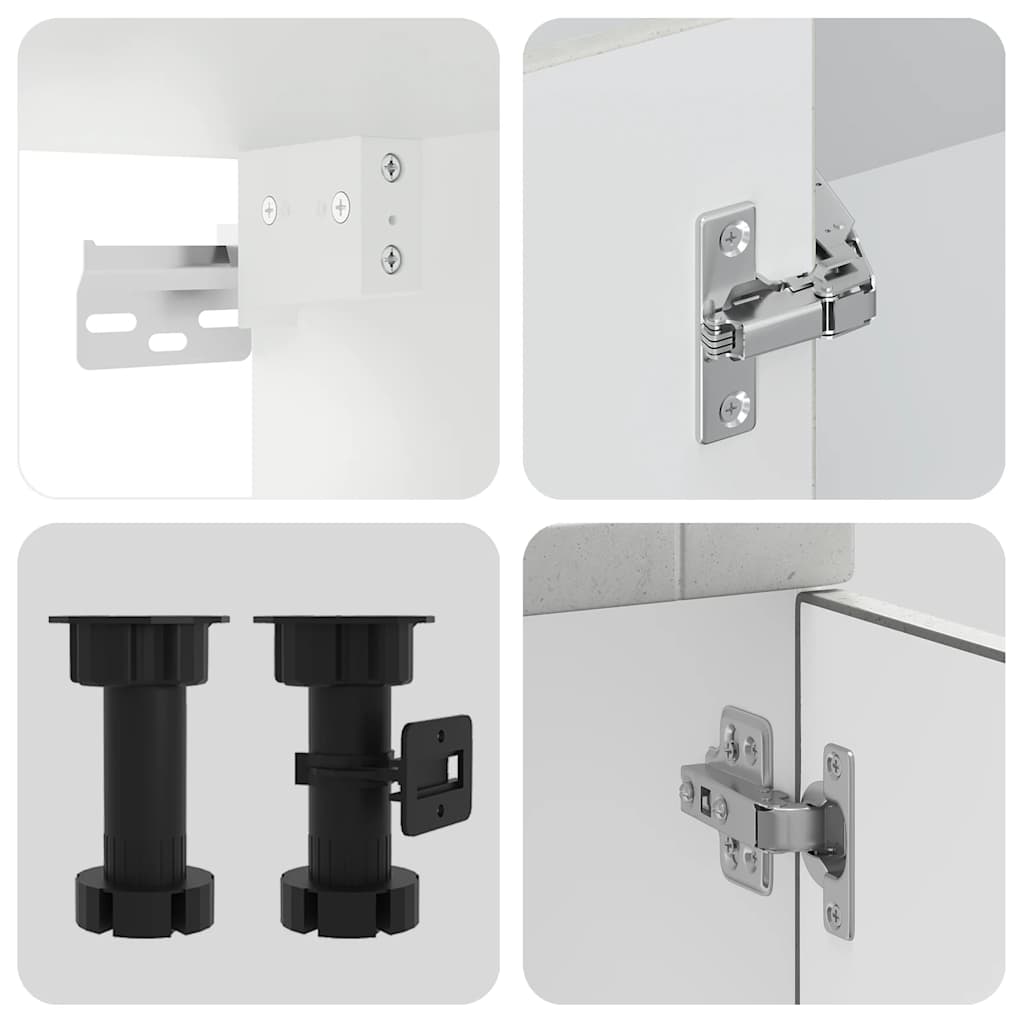 4 peças armário de cozinha conjunto Porto concreto cinza