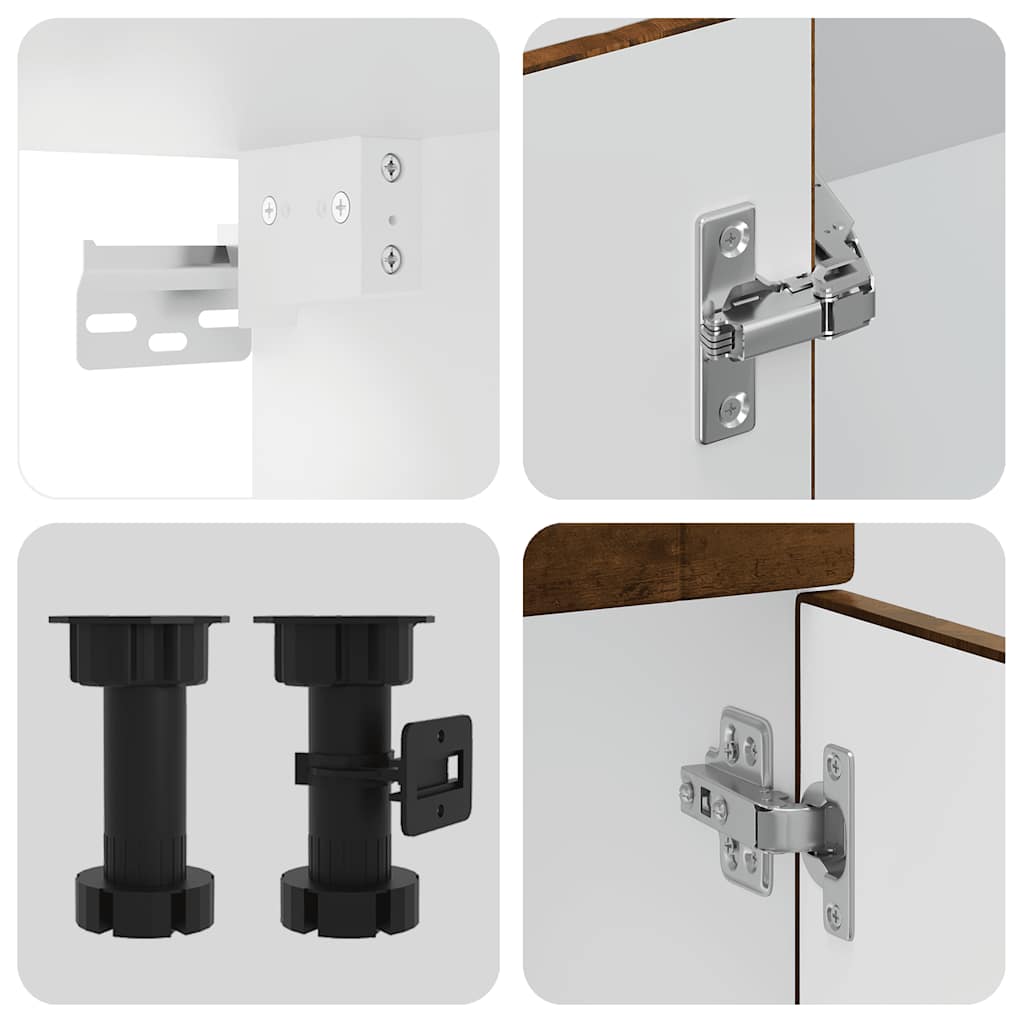 4 peças armário de cozinha conjunto Porto carvalho fumado