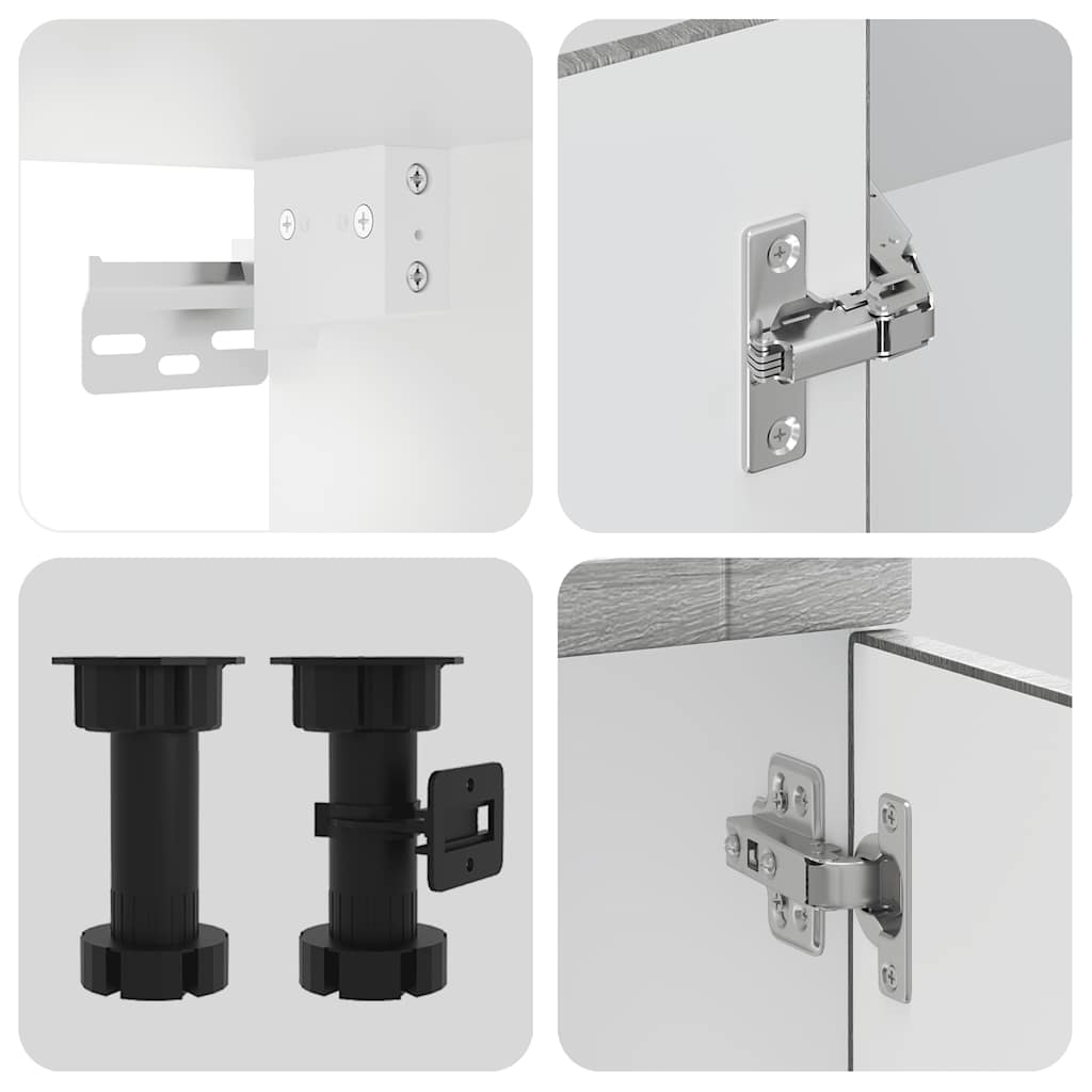 4 peças armário de cozinha conjunto Porto cinza sonoma