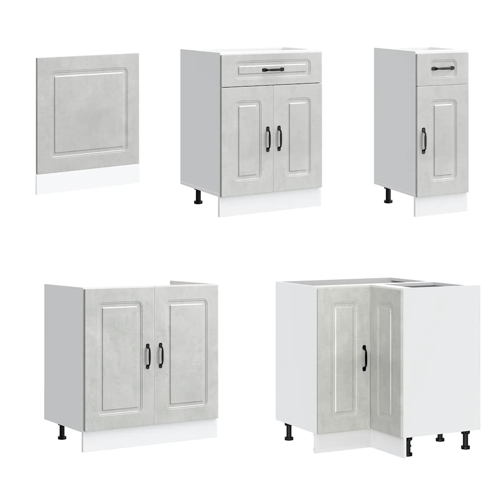 11 peças armário de cozinha conjunto Kalmar concreto cinza