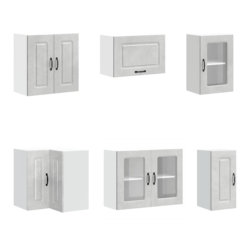 11 peças armário de cozinha conjunto Kalmar concreto cinza