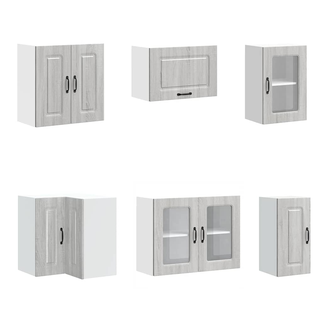 11 peças armário de cozinha conjunto Kalmar cinza sonoma