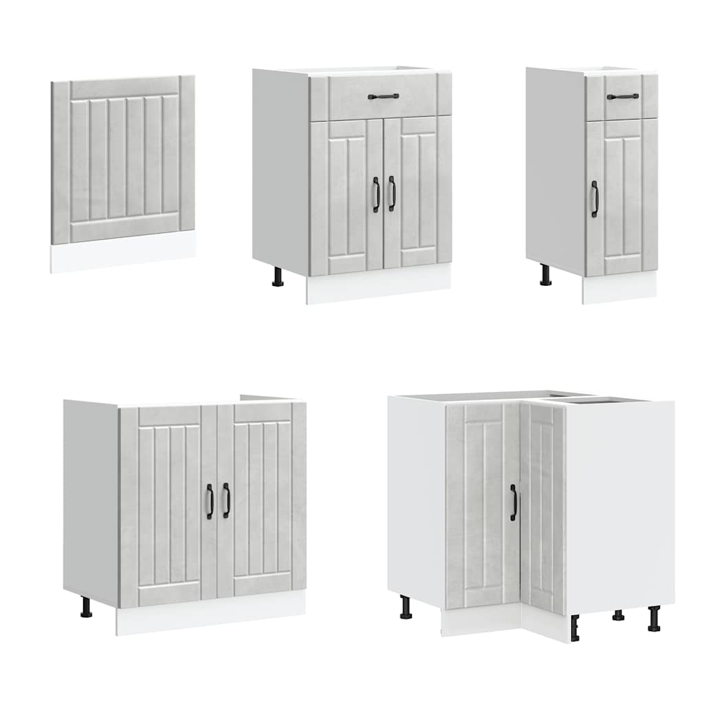 11 peças armário de cozinha conjunto Lucca concreto cinza