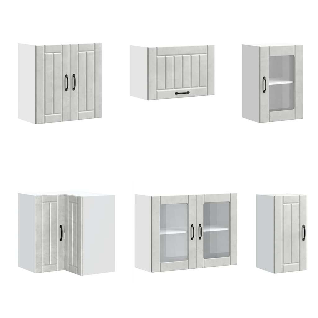 11 peças armário de cozinha conjunto Lucca concreto cinza