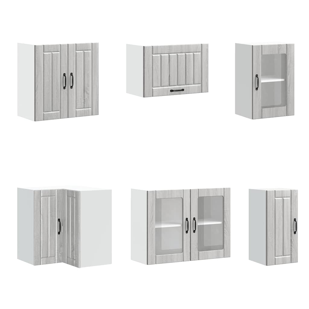 11 peças armário de cozinha conjunto Lucca cinza sonoma