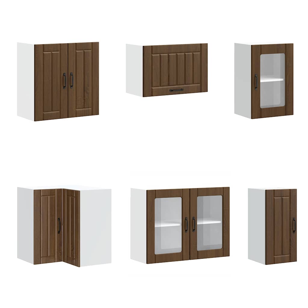 11 peças armário de cozinha conjunto Lucca carvalho castanho