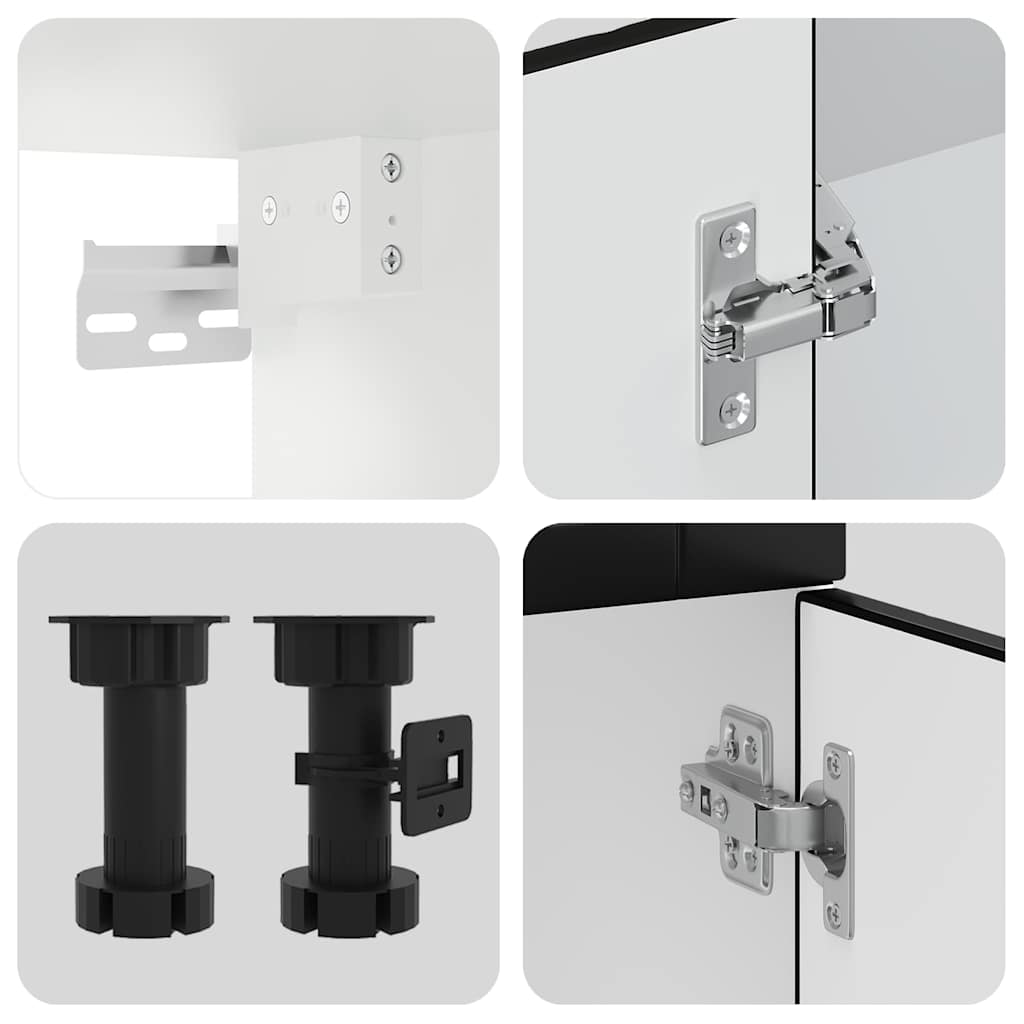 11 peças armário de cozinha conjunto Porto preto