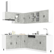 11 peças armário de cozinha conjunto Porto cinzento cimento