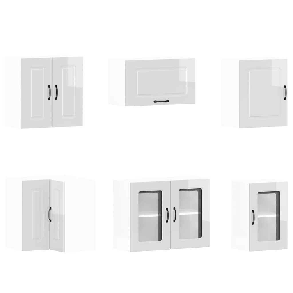 11 peças armário de cozinha conjunto Kalmar brilho branco