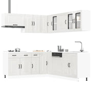 11 peças armário de cozinha conjunto Kalmar brilho branco