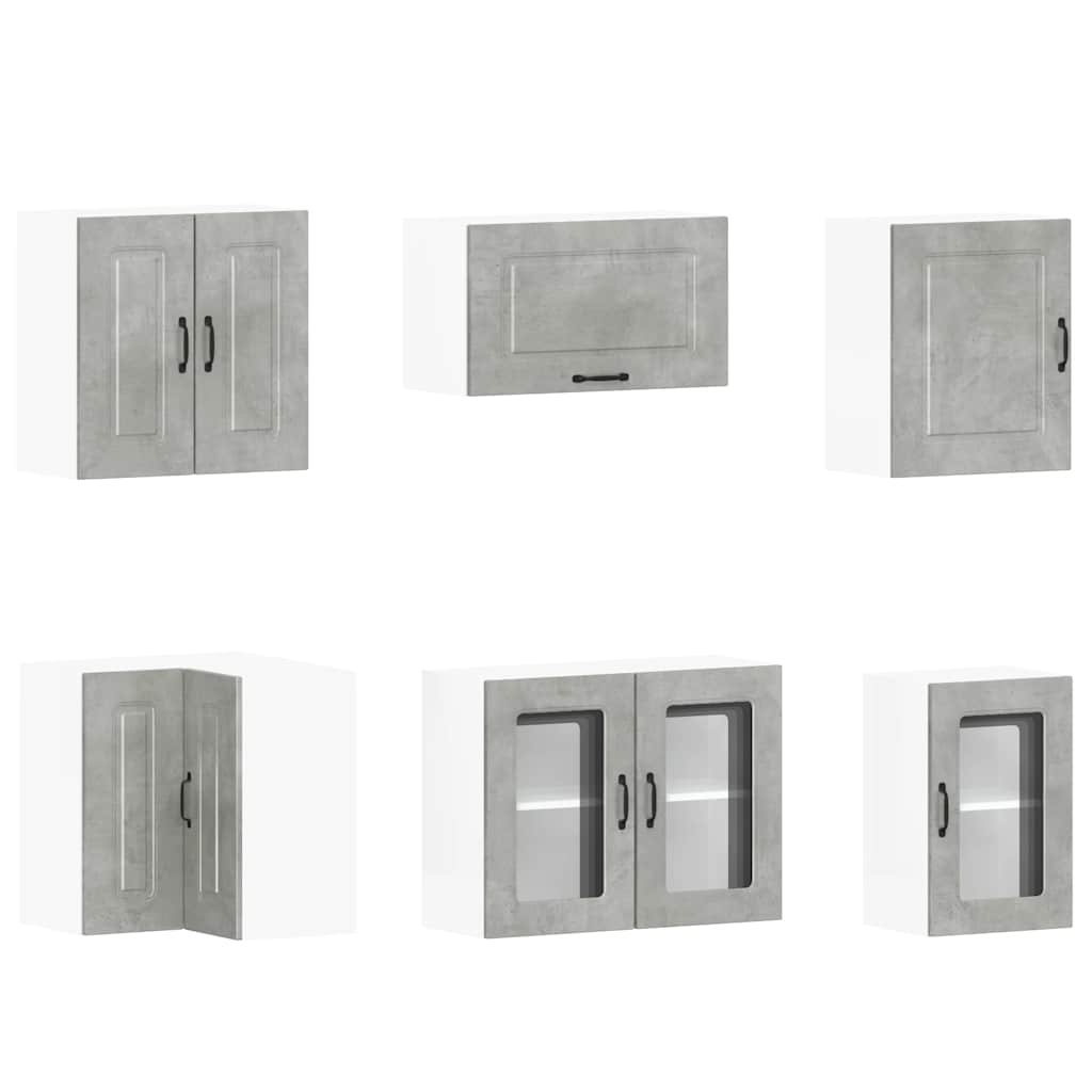 11 peças armário de cozinha conjunto Kalmar concreto cinza