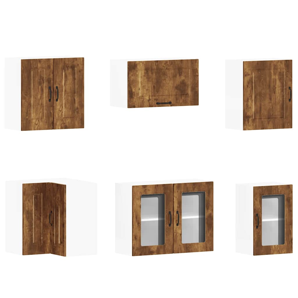 11 peças armário de cozinha conjunto Kalmar carvalho defumado