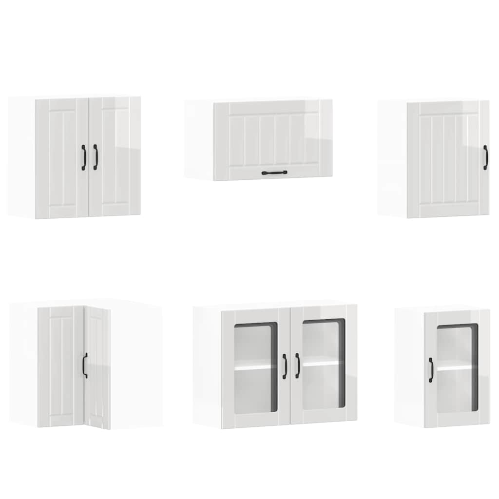 11 peças armário de cozinha conjunto Lucca brilho branco