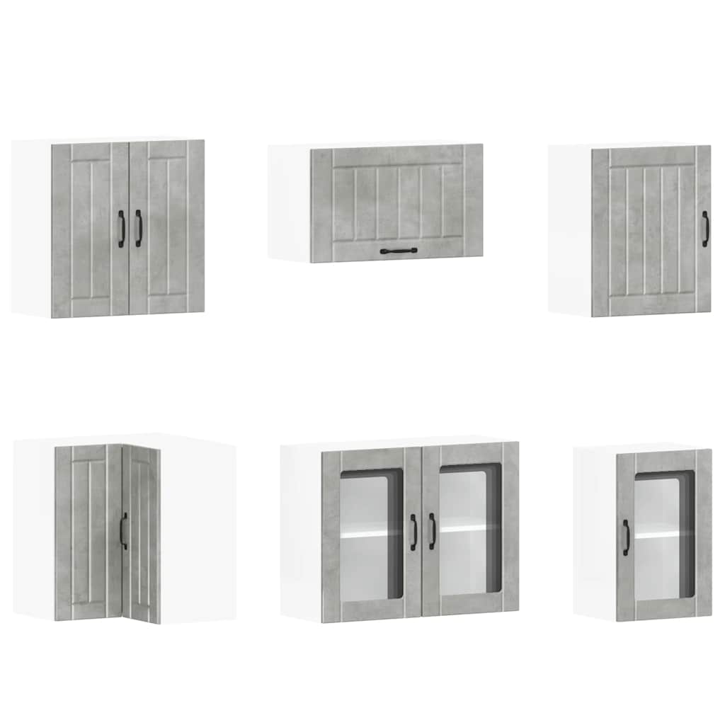 11 peças armário de cozinha conjunto Lucca concreto cinza