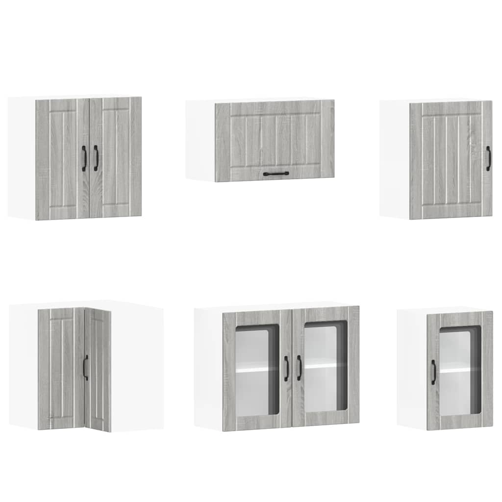 11 peças armário de cozinha conjunto Lucca cinza sonoma