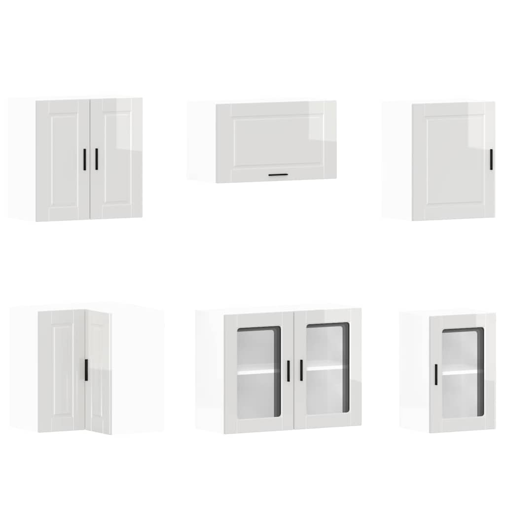 11 peças armário de cozinha conjunto Porto brilho branco