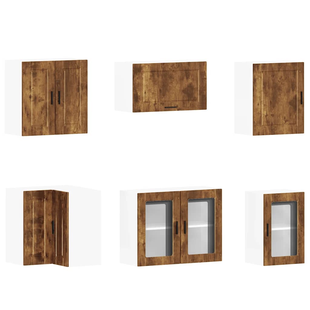 11 peças armário de cozinha conjunto Porto carvalho fumado