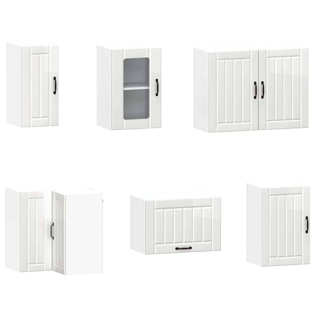 11 peças armário de cozinha conjunto Kalmar brilho branco
