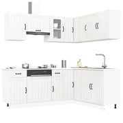 11 peças armário de cozinha conjunto Kalmar brilho branco