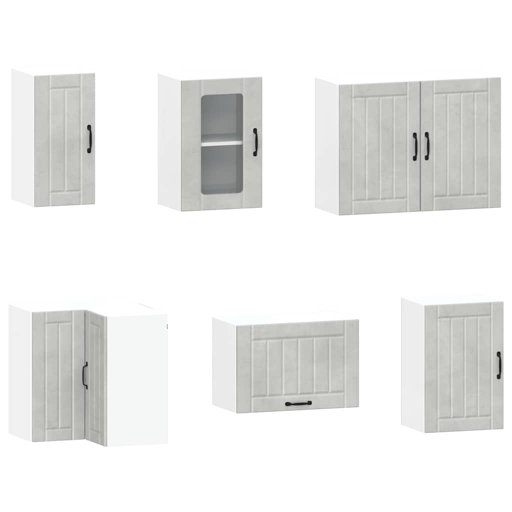 11 peças armário de cozinha conjunto Kalmar concreto cinza