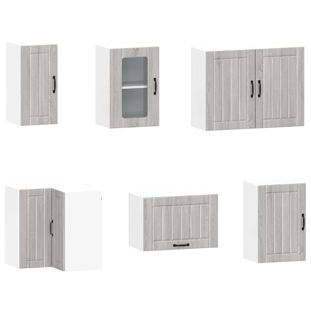 11 peças armário de cozinha conjunto Kalmar cinza sonoma