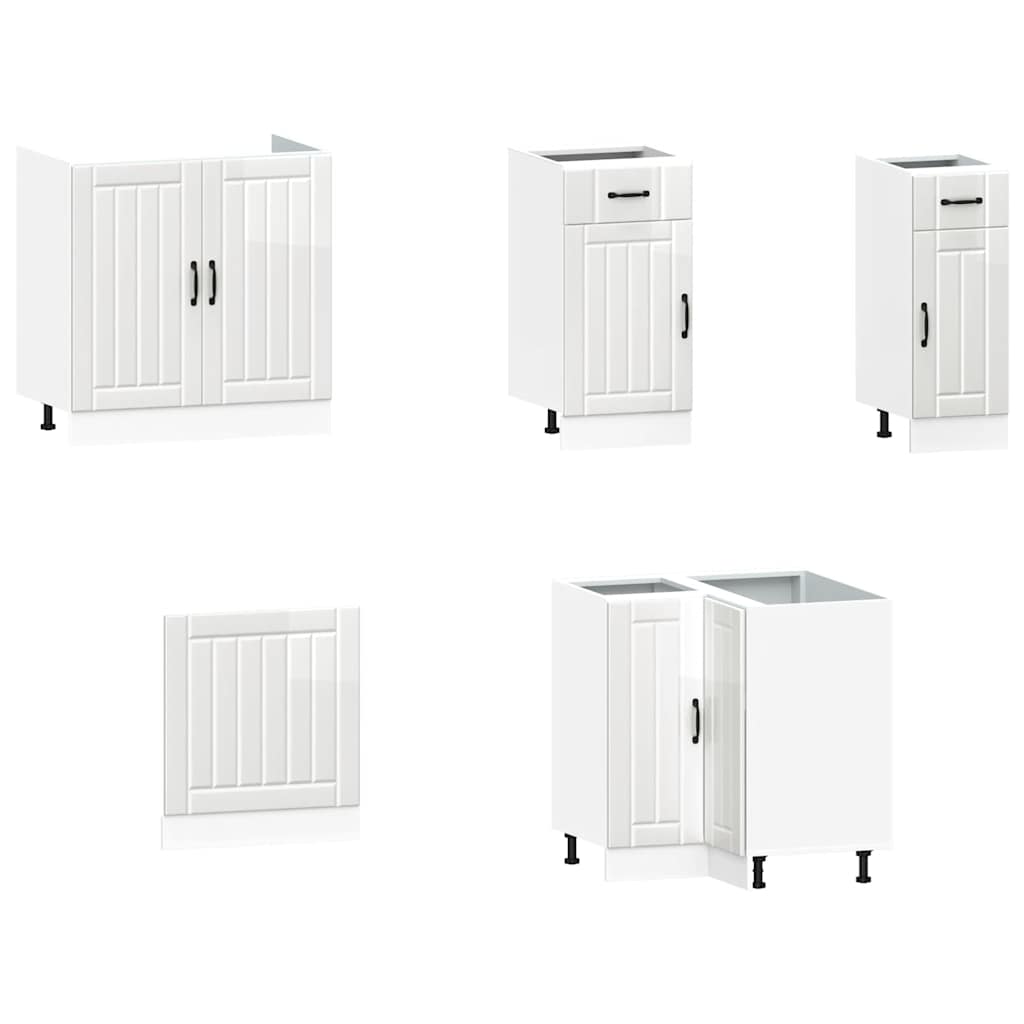 11 peças armário de cozinha conjunto Lucca brilho branco