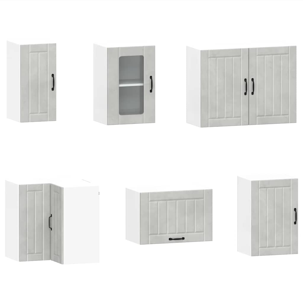 11 peças armário de cozinha conjunto Lucca concreto cinza