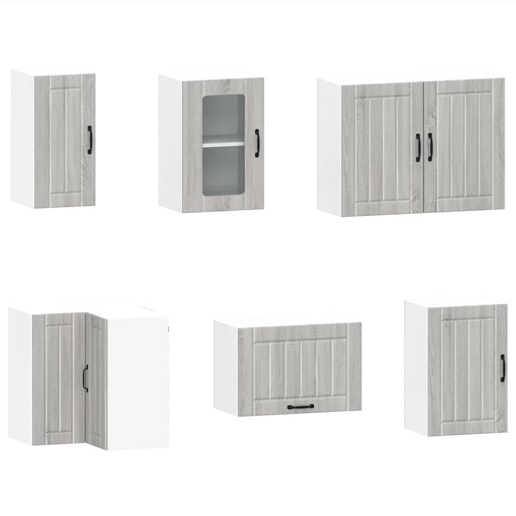 11 peças armário de cozinha conjunto Lucca cinza sonoma