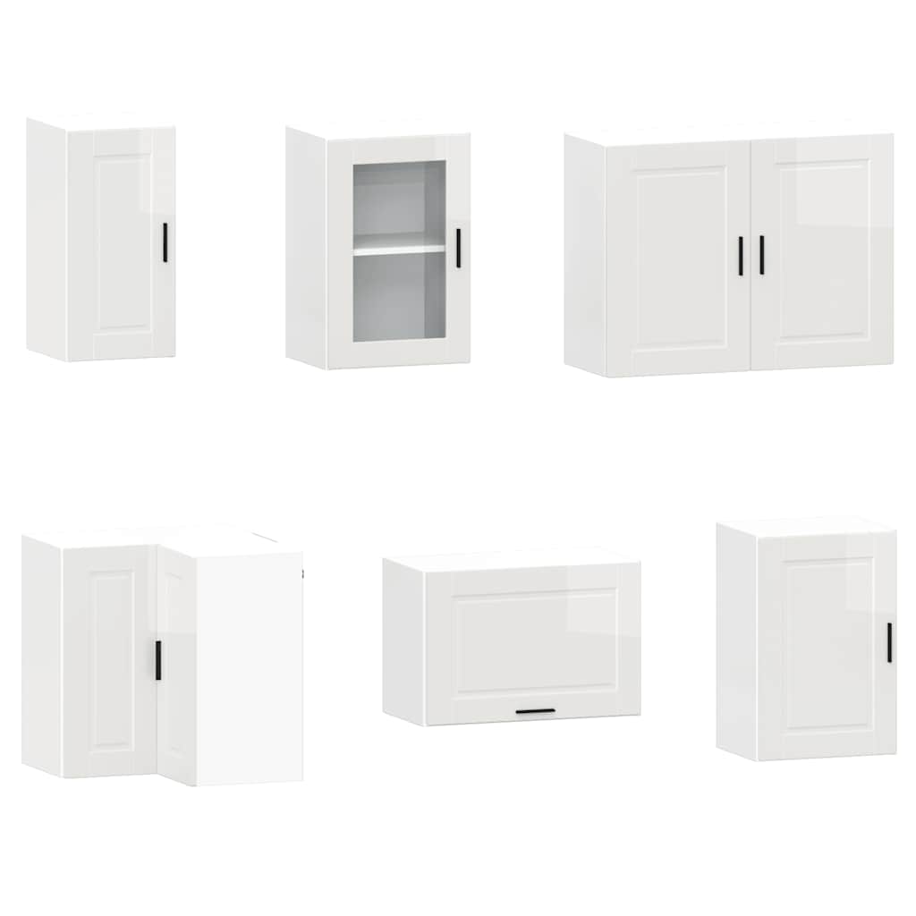 11 peças armário de cozinha conjunto Porto brilho branco