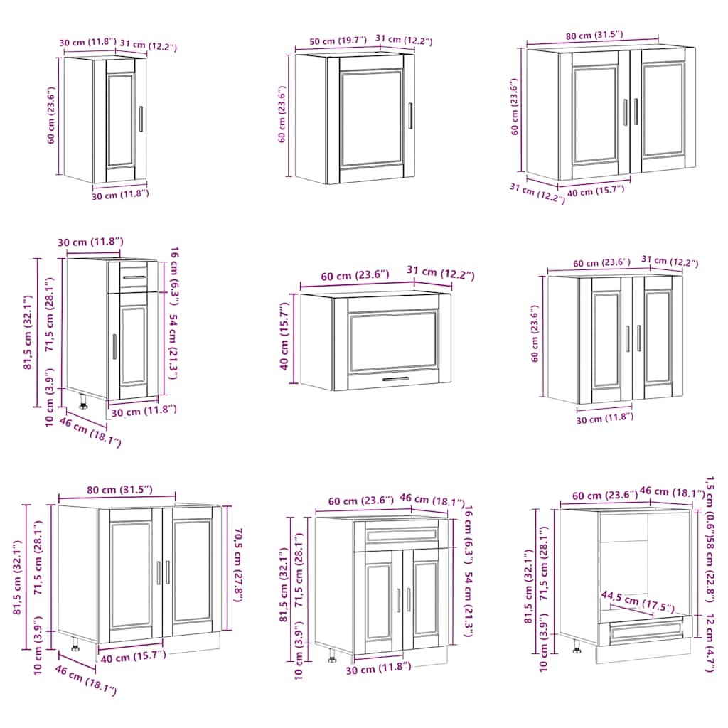 14 peças armário de cozinha conjunto Porto branca