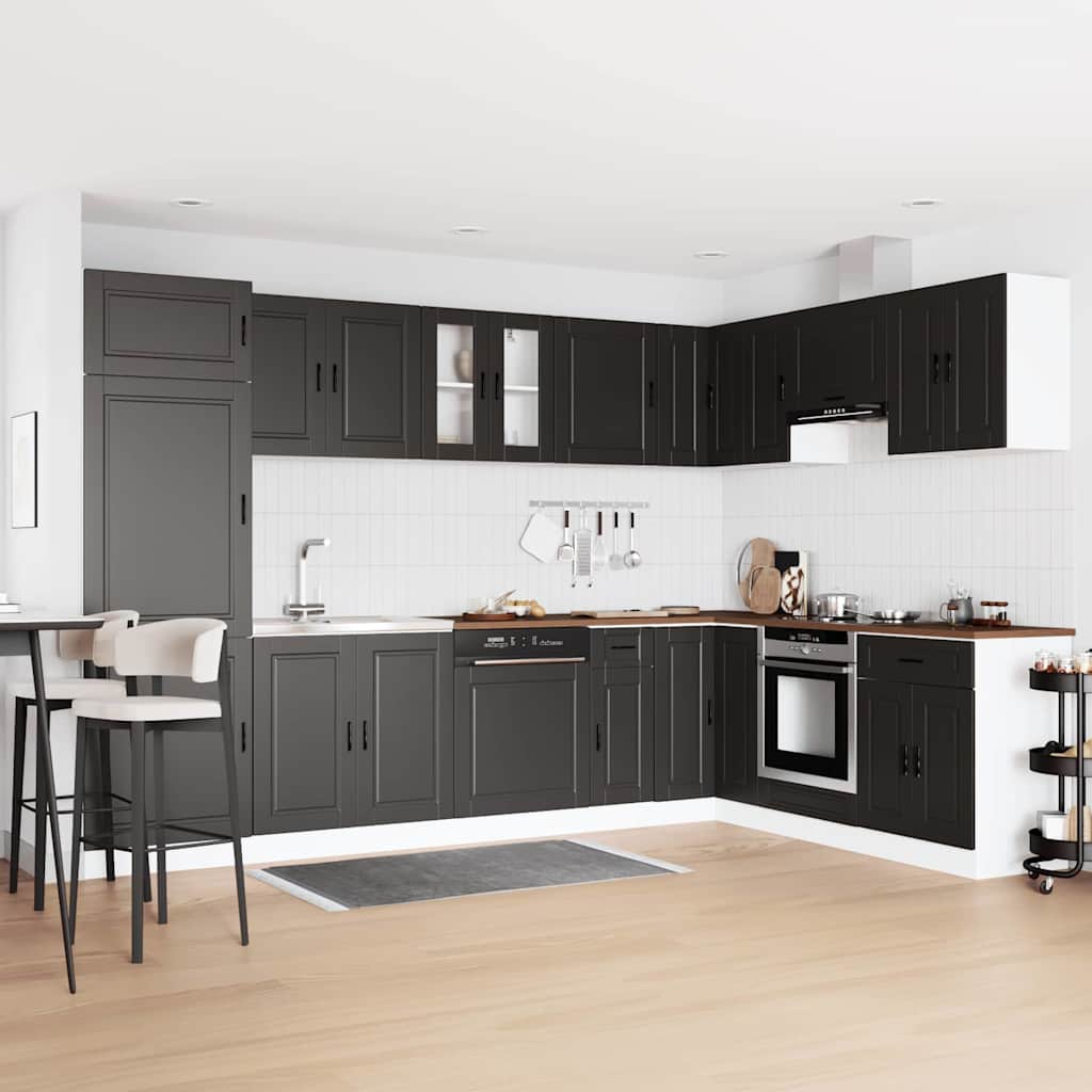 Gabinete Base para Pia Porto 2 pcs Preto 80 x 46 x 84.5 cm