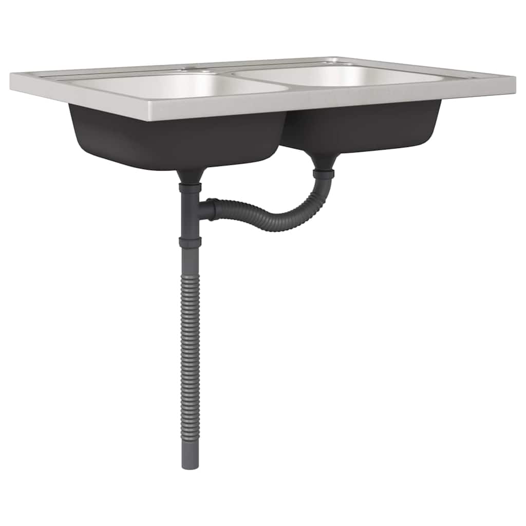 Gabinete Base para Pia Porto 2 pcs Preto 80 x 46 x 84.5 cm