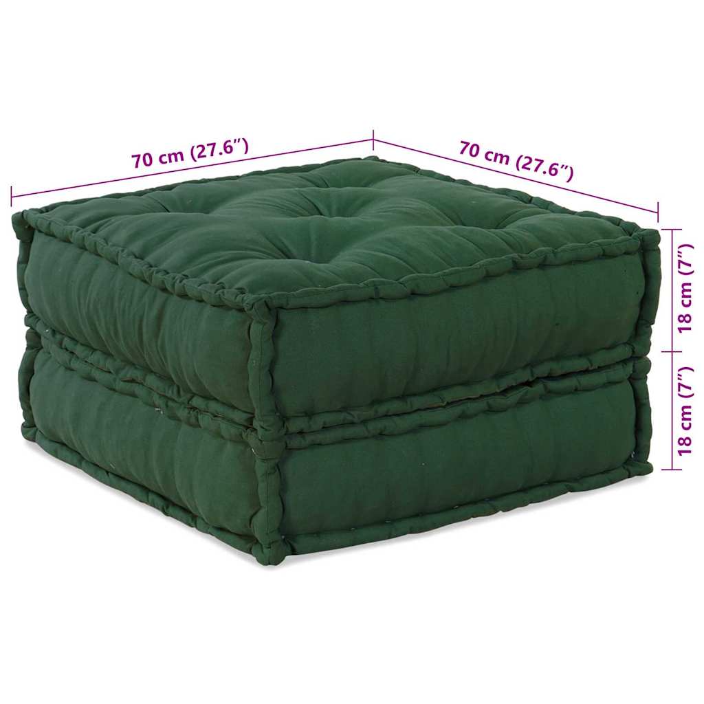 Sofá Modular Manual 2 pcs Verde 70 x 70 x 36 cm tecido