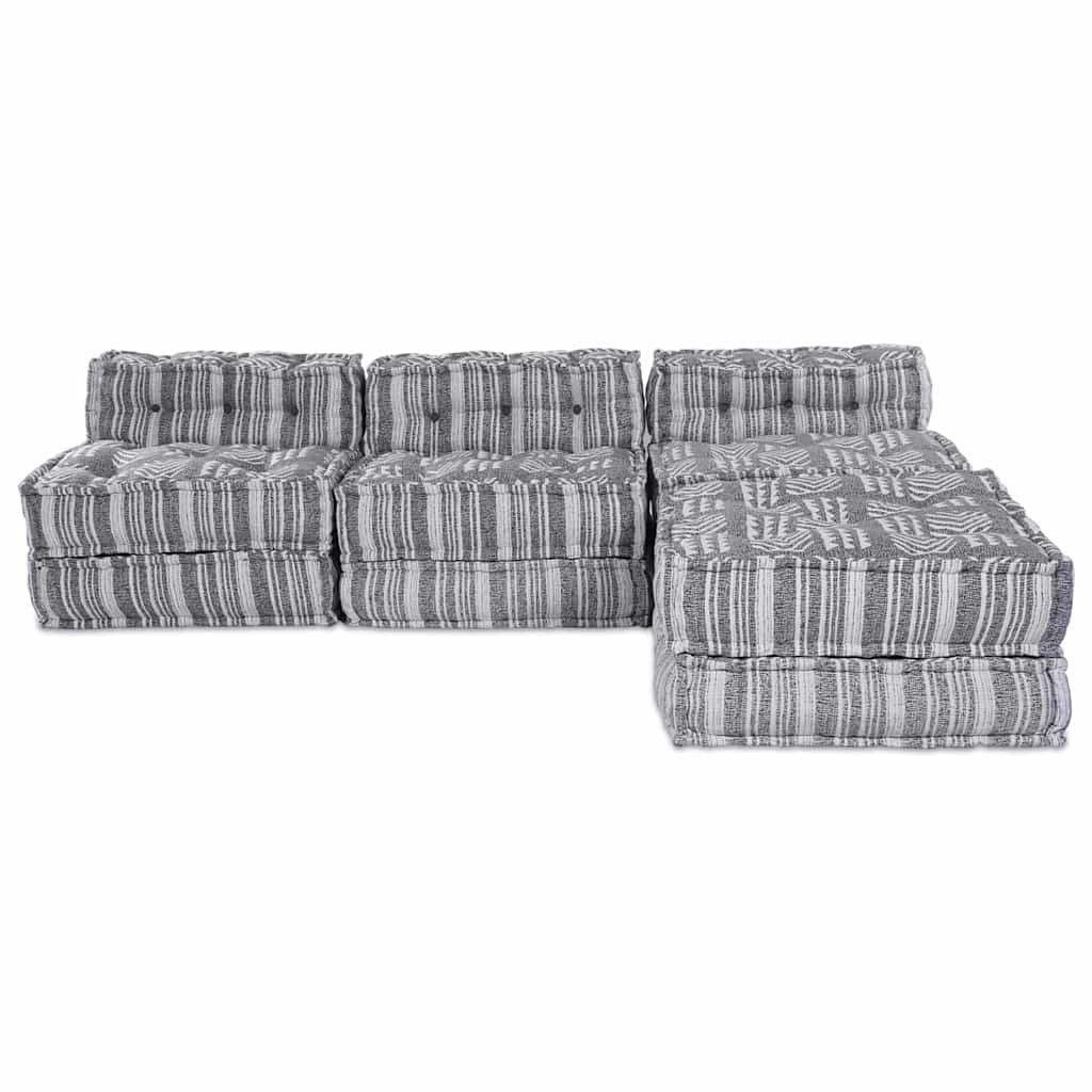 Sofá Modular Riscas 4 pcs Cinzento-claro 70 x 70 x 56 cm tecido