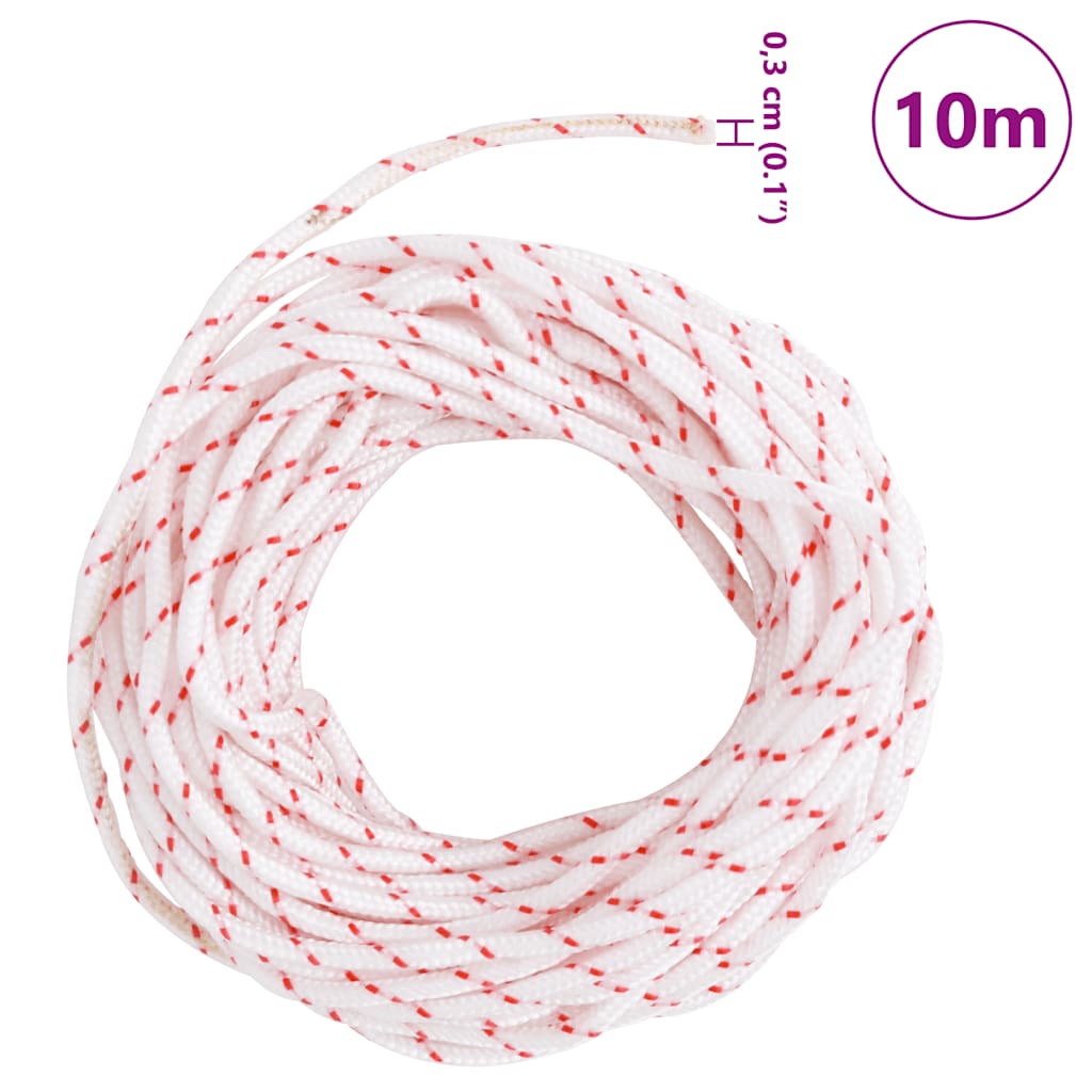 Cabo de arranque Ø3 mm 10 m nylon branco e vermelho