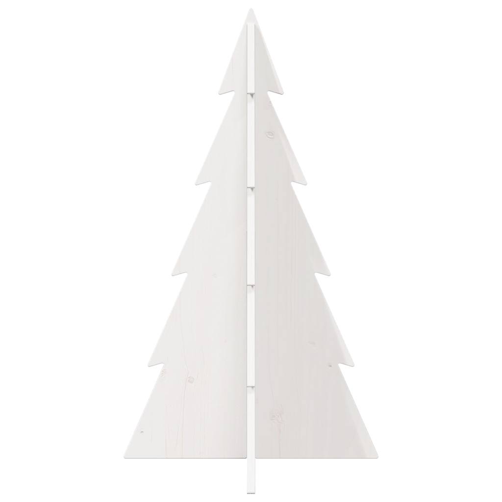 Árvore Natal decorativa 80 cm madeira de pinho maciça branco